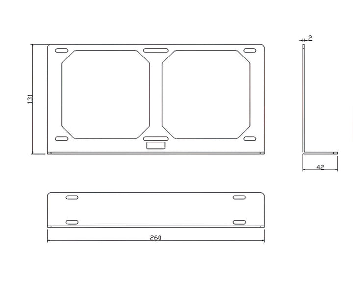 Bykski Radiator DIY Mounting Bracket - 240mm (B-ST-2FN)