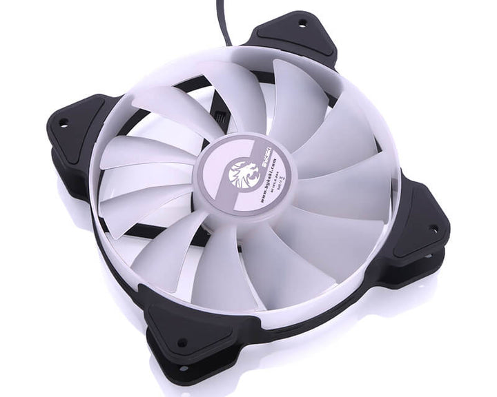 Bykski 120mm x 25mm 5V A-RGB(RBW) LED High Pressure Fan Packs - 1500 RPM / 64.8 CFM - 2 Pack w/ Controller (B-RBW-FN-V2) - 2 Pack