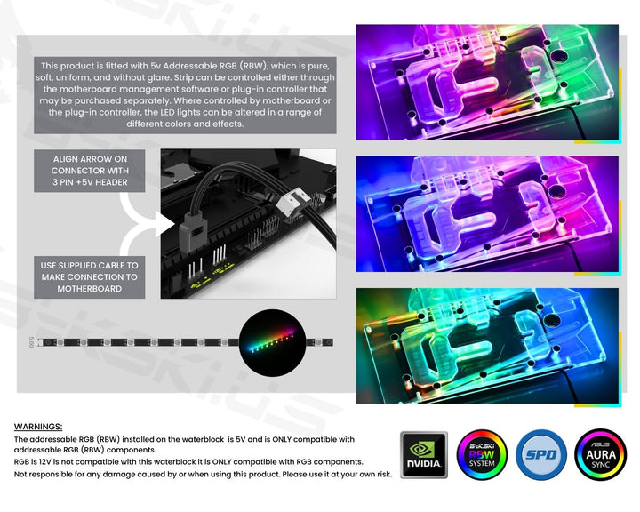 Bykski Full Coverage GPU Water Block and Backplate For GIGABYTE AORUS GeForce RTX 3060/3060Ti/3070 MASTER 8G (N-GV3070AORUS-X-V2)