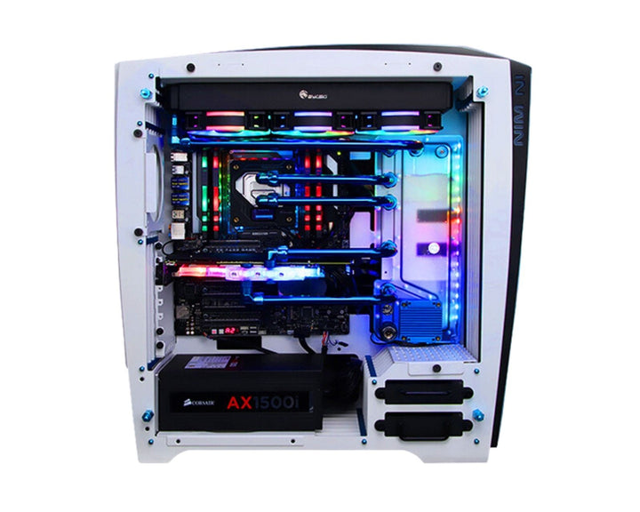 Bykski Distro Plate For InWin H-Frame2.0 - PMMA w/ 5v Addressable RGB(RBW) (RGV-INW-HF2.0-P-K) - DDC Pump With Armor