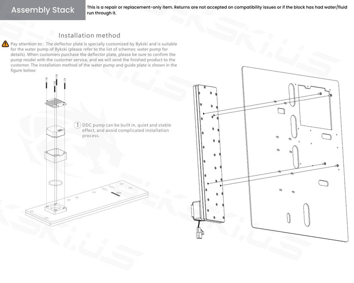 OPEN BOX:Bykski Distro Plate For P-Tt P5 PMMA w/ 5v Addressable RGB(RBW)- Pump Included - (RGV-TT-P5-P-K)