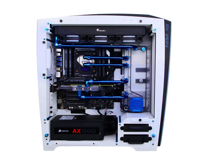 Bykski Distro Plate For InWin H-Frame2.0 - PMMA w/ 5v Addressable RGB(RBW) (RGV-INW-HF2.0-P-K) - DDC Pump With Armor