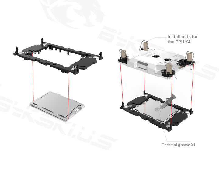 Bykski CPU-SR4189-X Intel Copper/Ice Lake CPU Water Cooling Block - Full Metal - Nickel Plated - Gray (LGA 4189)