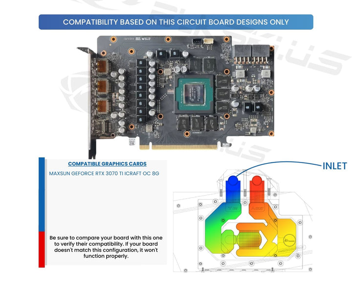 Bykski Full Coverage GPU Water Block and Backplate For Maxsun 3070 Ti iCraft OC 8G (N-MX3070TIIC-X)