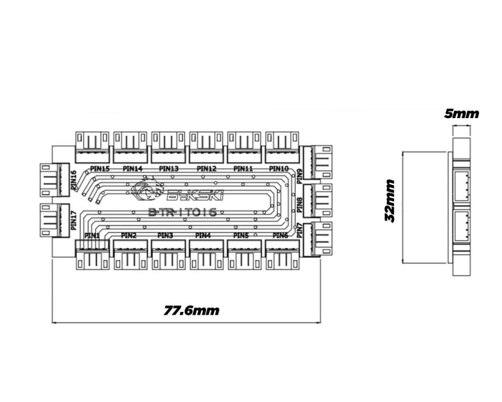 Bykski 1 to 16 5v Addressable RGB (RBW) Synchronization / Expansion Bus (B-TR-1T016)