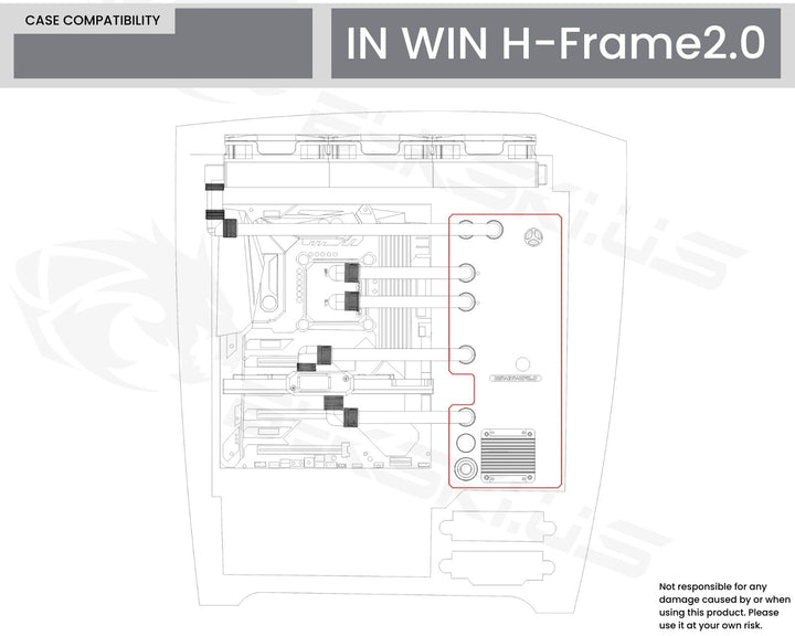 Bykski Distro Plate For InWin H-Frame2.0 - PMMA w/ 5v Addressable RGB(RBW) (RGV-INW-HF2.0-P-K) - DDC Pump With Armor