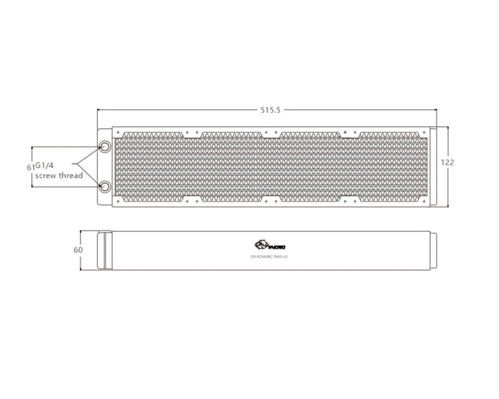 Bykski 480mm x 60mm RC Series Radiator, 120mm x 4, Quad Fan(CR-RD480RC-TK60-V2)