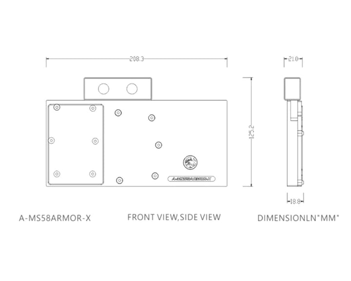 Bykski Full Coverage GPU Water Block For MSI RX 580 Armor - Clear (A-MS58ARMOR-X)