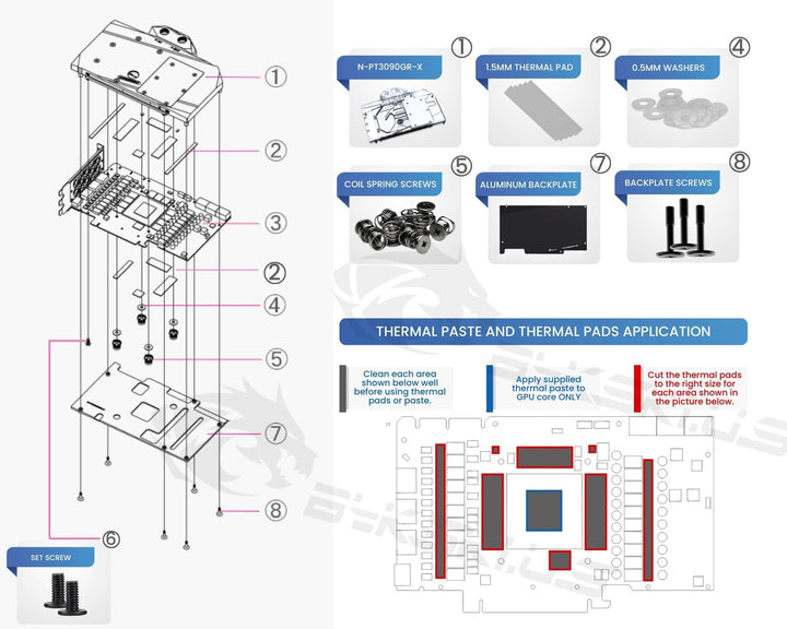 Bykski Full Coverage GPU Water Block and Backplate for Palit RTX 3090 Game Rock OC (N-PT3090GR-X)