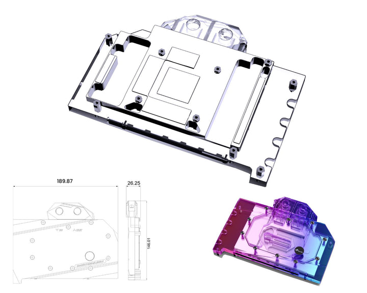 Bykski Full Coverage GPU Water Block and Backplate For ASUS Dual GeForce RTX 4070 SUPER EVO 12GB (N-AS4070SDUALEVO-X)