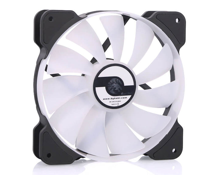 Bykski 120mm x 25mm 5V A-RGB(RBW) LED High Pressure Fan Packs - 1500 RPM / 64.8 CFM - 2 Pack w/ Controller (B-RBW-FN-V2) - 6 Pack