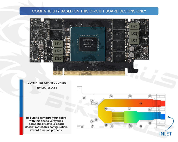 Bykski Durable Metal/POM GPU Water Block and Backplate for NVIDIA TESLA L4 (N-TESLA-L4-X) - Continuous Usage