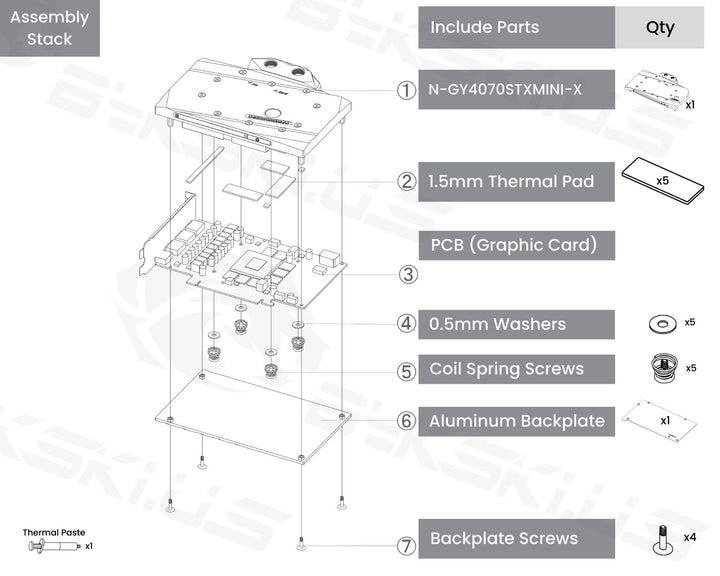 Bykski Full Coverage GPU Water Block and Backplate For GAINWARD GeForce RTX 4070 SUPER Snow Mini (N-GY4070STXMINI-X)