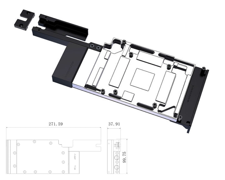 Bykski Durable Metal/POM GPU Water Block and Backplate for NVIDIA Tesla L40 (N-TESLA-L40-X) - Continuous Usage