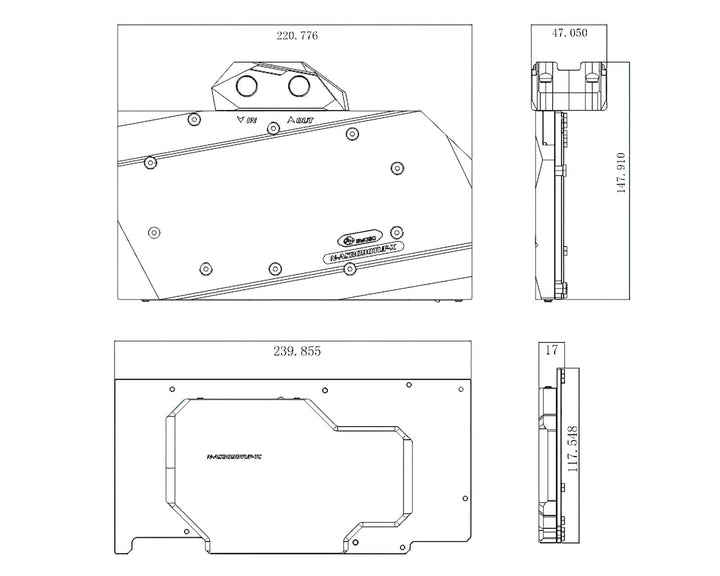 Bykski Full Coverage GPU Water Block w/ Integrated Active Backplate for ASUS TUF RTX 3090 (N-AS3090TUF-TC)