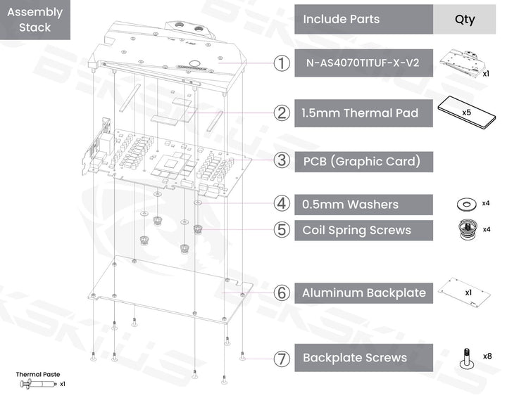 Bykski Full Coverage GPU Water Block and Backplate For ASUS TUF GeForce RTX 4070/4070Ti (SELECT MODELS ONLY) (N-AS4070TITUF-X-V2)