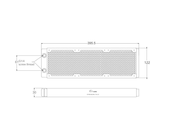 Bykski 360mm x 30mm RC Series Radiator, 120mm x 3, Triple Fan (CR-RD360RC-TN-V2) - White