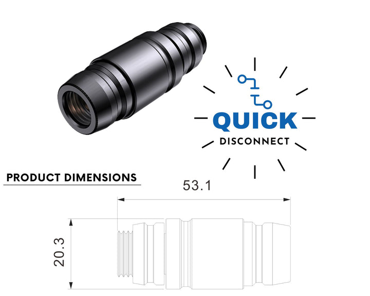 Bykski G 1/4in. Male to Female Quick Disconnect Fitting (CC-FWP-X-V4-MF) - Black