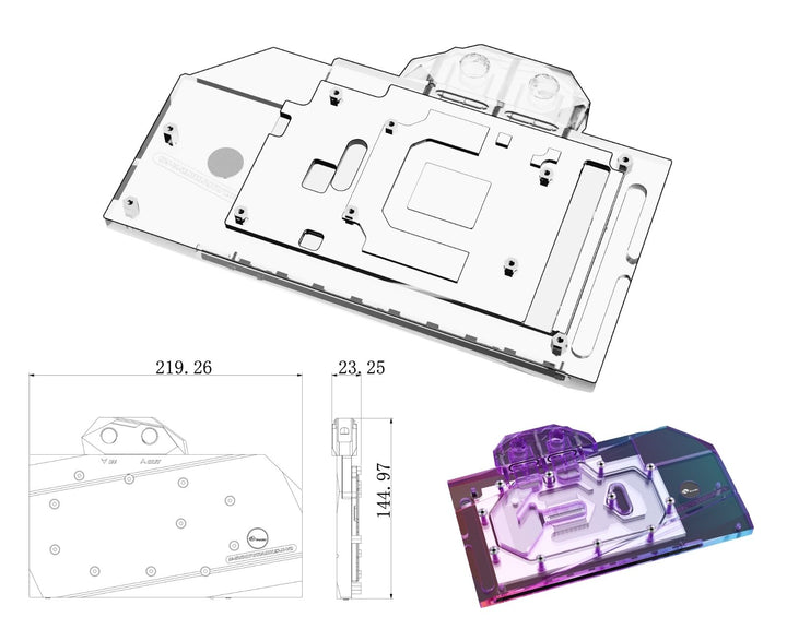 Bykski Full Coverage GPU Water Block and Backplate For GIGABYTE RTX 3070 TI AORUS MASTER-8GD (N-GV3070TIAORUS-X-V2)