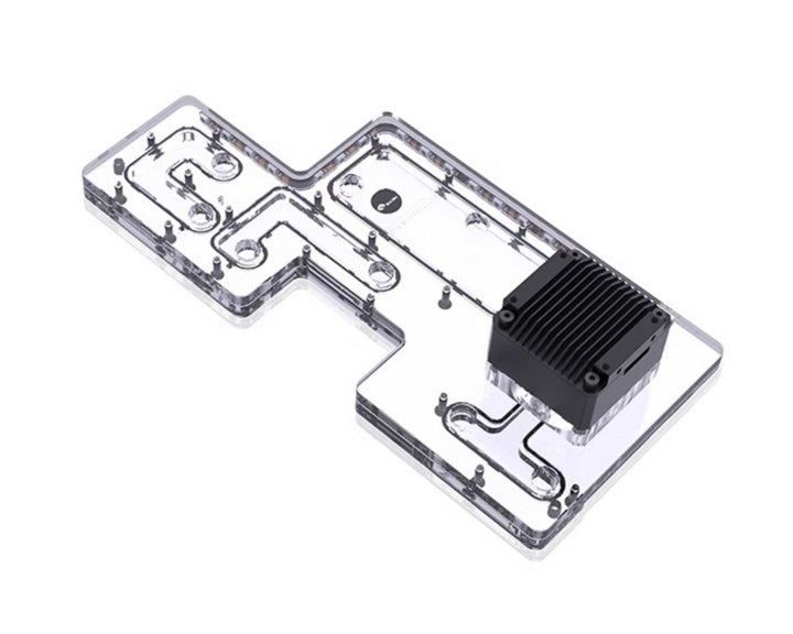 Bykski Distro Plate For Cooler Master TD500P PMMA w/ 5v Addressable RGB(RBW) (RGV-CM-TD500-P-K) - DDC Pump With Armor