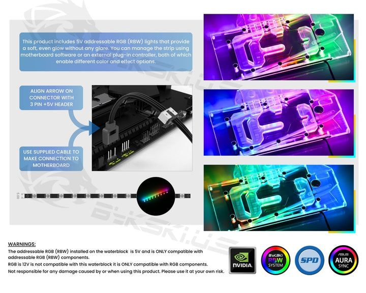 Bykski Full Coverage GPU Water Block and Backplate For ASUS Dual GeForce RTX 4070 SUPER EVO 12GB (N-AS4070SDUALEVO-X)