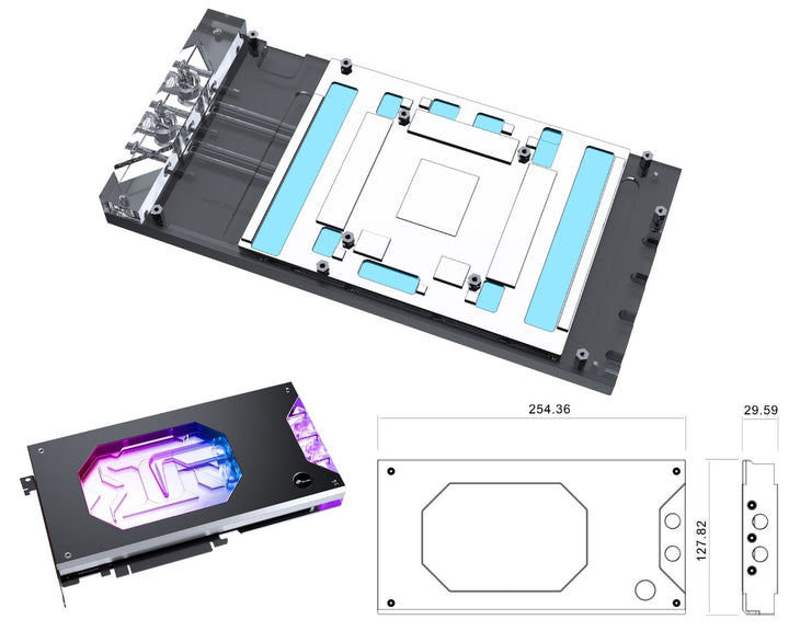 Bykski Armored End Port GPU Waterblock with Backplate For Manli Gallardo GeForce RTX 5090D OC 32GB (N-ML5090GR-X)