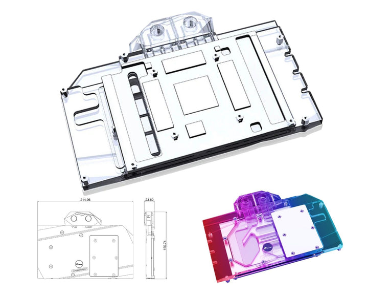 Bykski Full Coverage GPU Water Block and Backplate for Palit RTX 3090 Game Rock OC (N-PT3090GR-X)