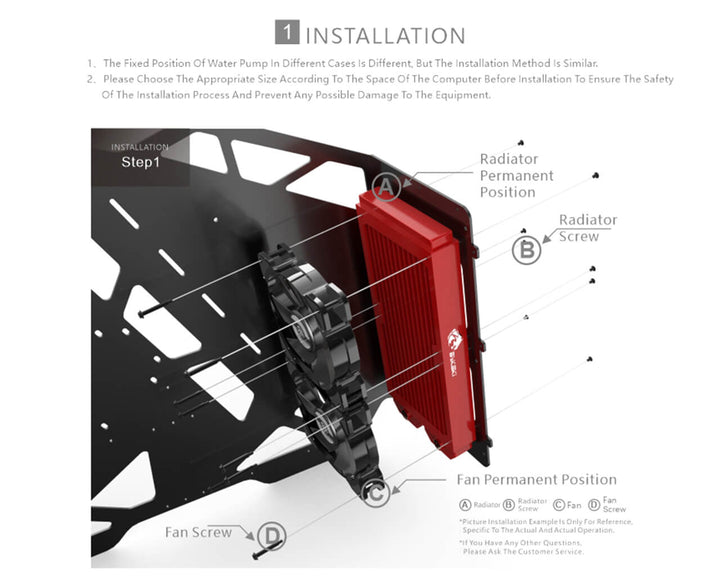 Bykski 480mm x 60mm RC Series Radiator, 120mm x 4, Quad Fan(CR-RD480RC-TK60-V2)