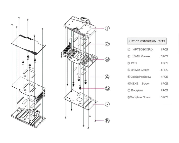 Bykski Full Coverage GPU Water Block and Backplate for Palit RTX 3090 Game Rock OC (N-PT3090GR-X)