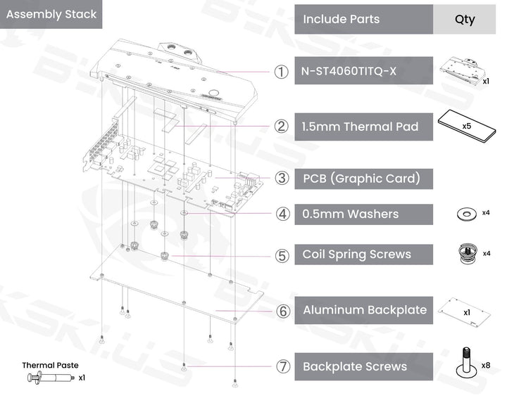 Bykski Full Coverage GPU Water Block and Backplate For ZOTAC GeForce RTX 4060Ti Apocalypse OC (N-ST4060TITQ-X)