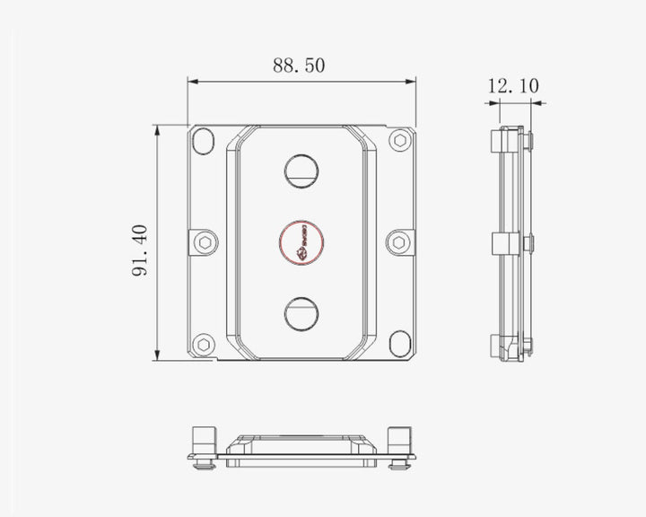 Bykski CPU-SR3647-X XEON CPU Water Cooling Block - Full Metal - Nickel Plated - Gray (CPU-SR3647-X) (LGA 3647) - Square