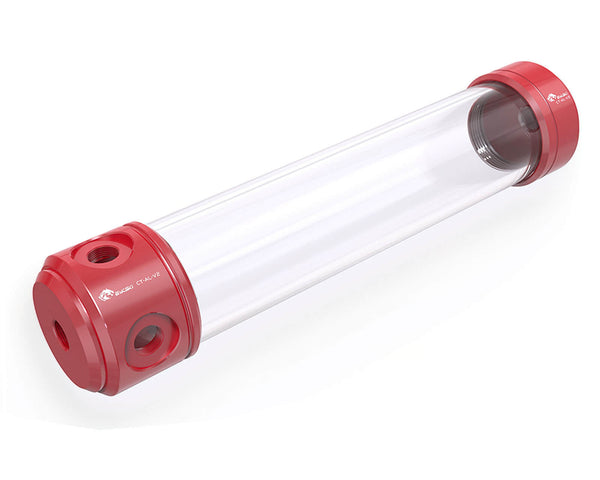 Bykski 50mm Anodized Aluminum Cylindrical Reservoir - 260mm (CT-AL-V2) - Red