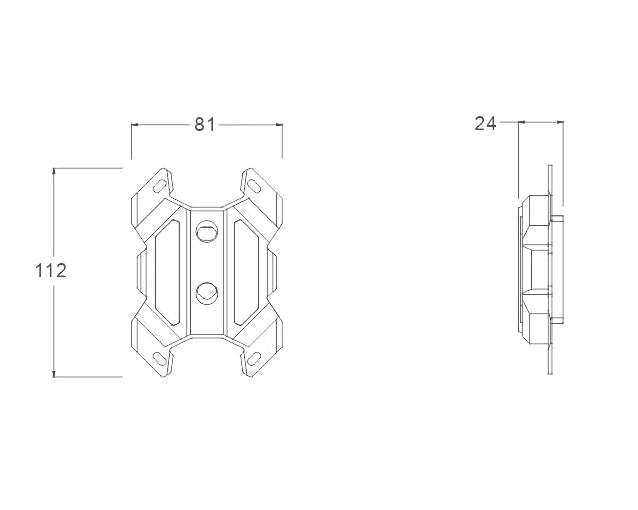 Bykski CPU-XPH-T8 CPU Water Cooling Block - Full Metal - Nickel Plated - Black Accent (AM4 / AM3 / AM2 / FM2 / FM1)