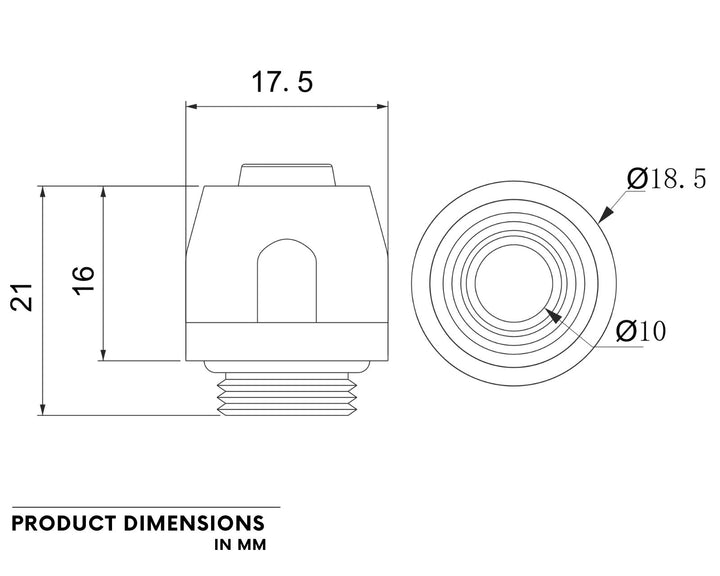 Bykski Flex 6mm ID x 10mm OD Fitting (B-FT1-TN-V3) - Gray