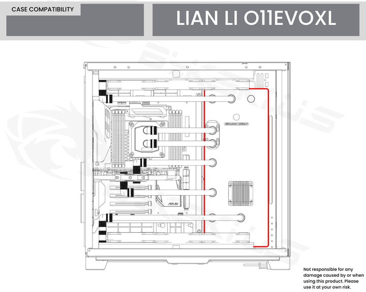 Bykski Distro Plate For LIAN LI O11EVOXL - PMMA w/ 5v Addressable RGB(RBW) (RGV-LAN-O11EVOXL-P-K) - DDC Pump With Armor