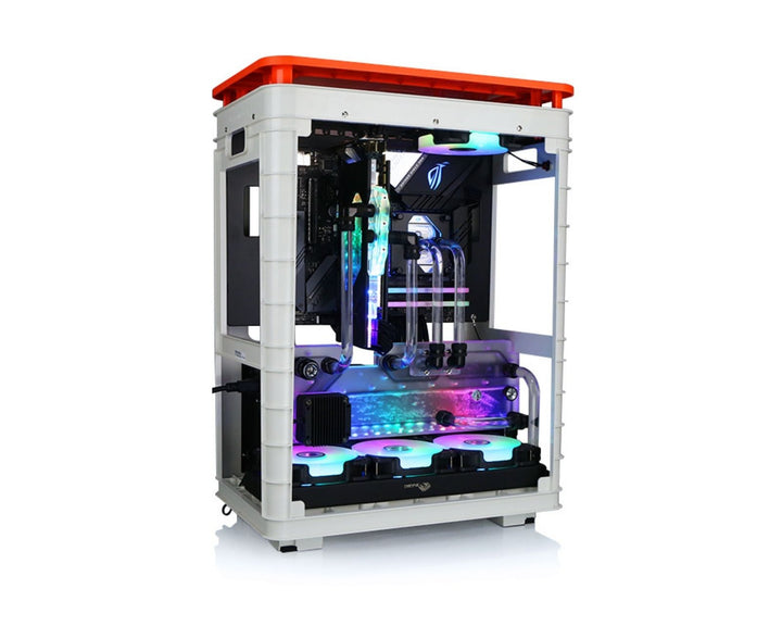 Bykski Distro Plate For InWin Alice - PMMA w/ 5v Addressable RGB(RBW) (RGV-INW-Alice-P-K) - DDC Pump With Armor