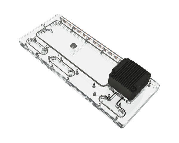 Bykski Distro Plate for InWin H-Frame 2.0 - FROSTED PMMA w/ 5v Addressable RGB (RBW) - Pump Included (RGV-INW-HF2.0-P-F-K)