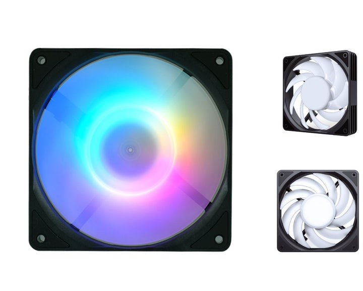 Bykski 9 Blade High Volume 120mm PWM - 5V Addressable RGB(RBW) LED Fan - 3000 RPM / 101.65 CFM / 45.6 DBA (CF-RBW3000EX-X)