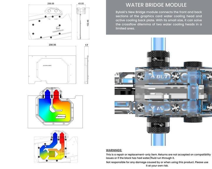 Bykski Full Coverage GPU Water Block w/ Integrated Active Backplate for NVIDIA GeForce RTX 3090 Founders Edition (N-RTX3090FE-TC-V2)