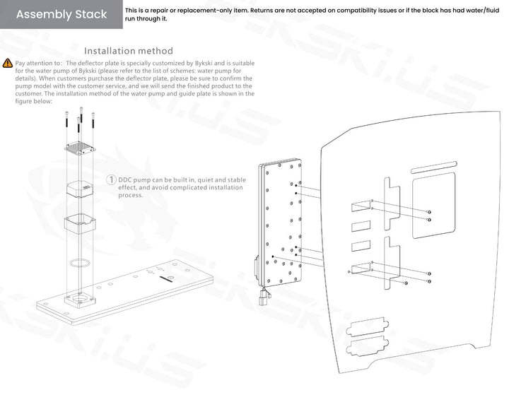 Bykski Distro Plate For InWin H-Frame2.0 - PMMA w/ 5v Addressable RGB(RBW) (RGV-INW-HF2.0-P-K) - DDC Pump With Armor