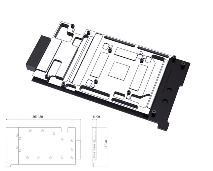 Bykski Durable Metal/POM GPU Water Block and Backplate for Gigabyte GeForce RTX 4090 Master/Gaming/Aero 24G (SELECT MODELS ONLY) (N-GV4090AORUS-X-V2) - Continuous Usage