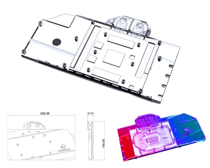 Bykski Full Coverage GPU Water Block and Backplate For SAPPHIRE Radeon RX 6900XT/6950XT (SELECT MODELS ONLY) (A-SP6900XTSE-X-V2)