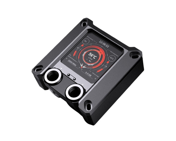 Granzon GAISC CPU Water Cooling Block w/ Temp Digital Display - Black (For Intel LGA 115x/1200/1700/1800/20xx)