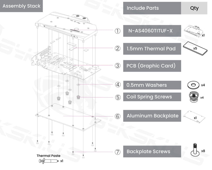 Bykski Full Coverage GPU Water Block and Backplate For ASUS TUF Gaming GeForce RTX 4060 Ti OC (N-AS4060TITUF-X)